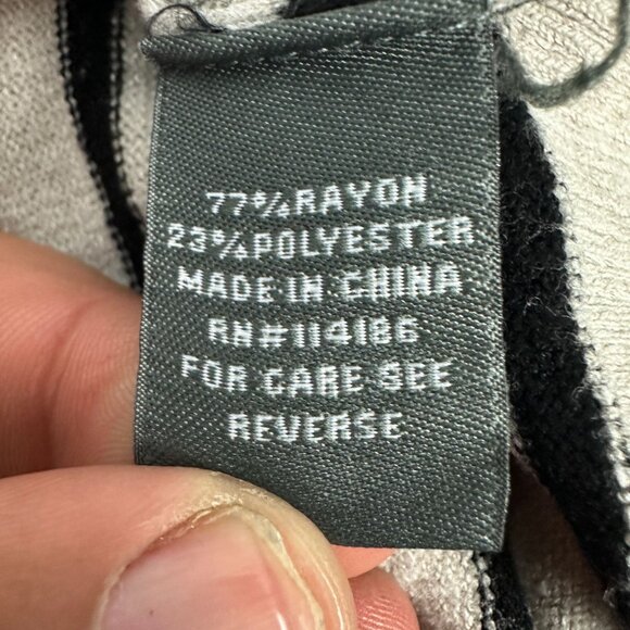 89th & Madison Womens Striped Knit Sweater L Cross-V Neck 3/4 Sleeves - Picture 5 of 10